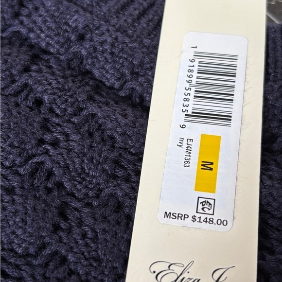 Eliza J Textured Knit Sleeveless Sweater Dress Navy Size M NWT - Picture 5 of 5